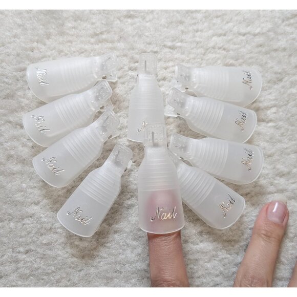 Gel Nail Manicure Set - Gelish Short Round Tips, Nail Glue, Soak Off Clamps NEW - Picture 5 of 5